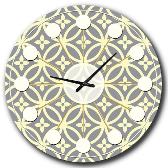 Designart 'Retro Ornamental Pattern Ii Mid-Century Modern Wall Clock